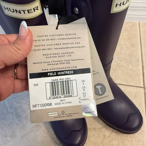 Hunter Field Huntress Dark Purple Tall Rain Boots New - Picture 9 of 9